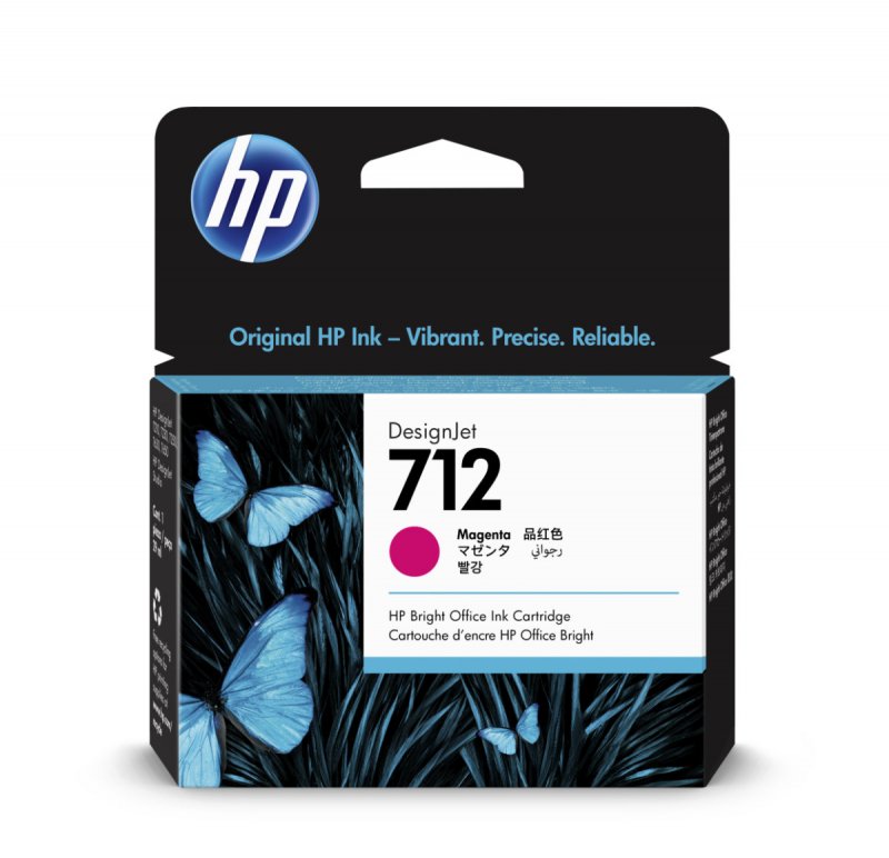 HP 712 Inkoustová náplň purpurová (29ml), 3ED68A - obrázek produktu