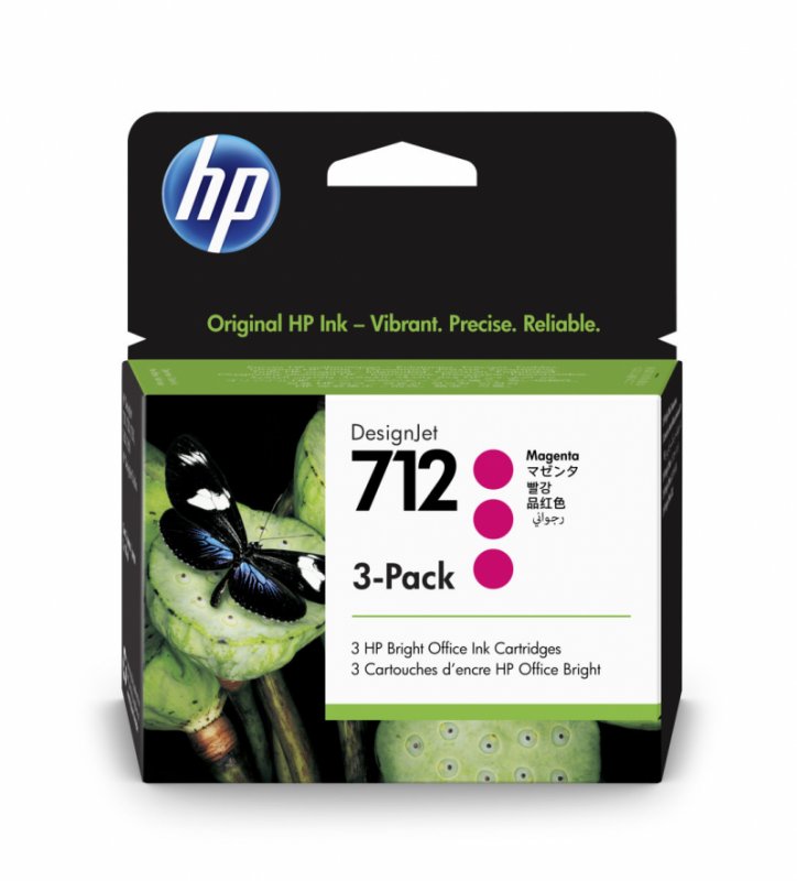 HP 712 Ink. náplň purpurová, trojbalení, 3ED78A - obrázek produktu