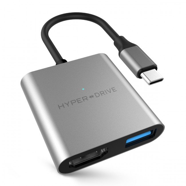 HyperDrive 3-in-1 USB-C with 4K HDMI - Gray - obrázek produktu