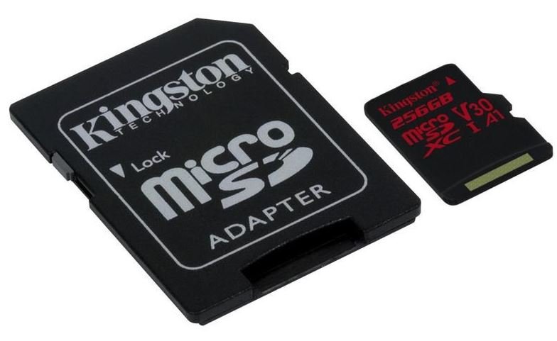 256GB microSDXC Kingston Canvas React  U3 100R/ 80W V30 A1 + SD adapter - obrázek produktu