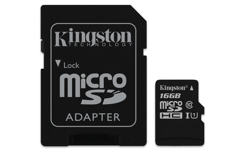 16GB microSDHC Kingston CL10 UHS-I 80R + SD adap. - obrázek produktu