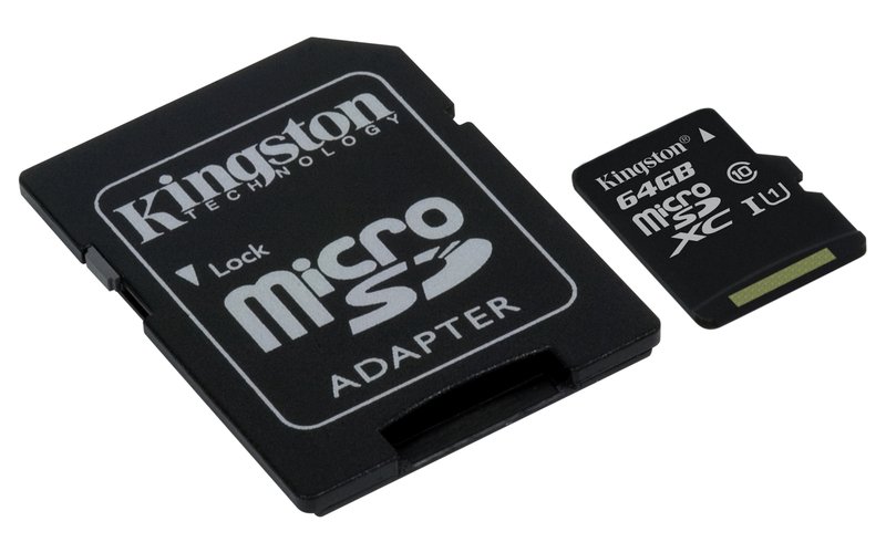 64GB microSDXC Kingston CL10 UHS-I 80R + SD adap. - obrázek produktu