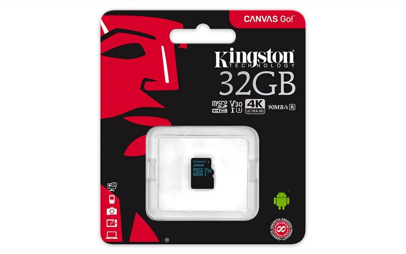 32GB microSDHC Kingston Canvas Go UHS-I U3 V30 90R/ 45W bez adapteru - obrázek č. 1