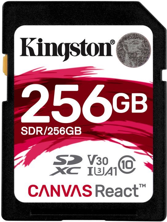 256GB SDXC Kingston Canvas React U3 V30 A1 100R/ 70W - obrázek produktu
