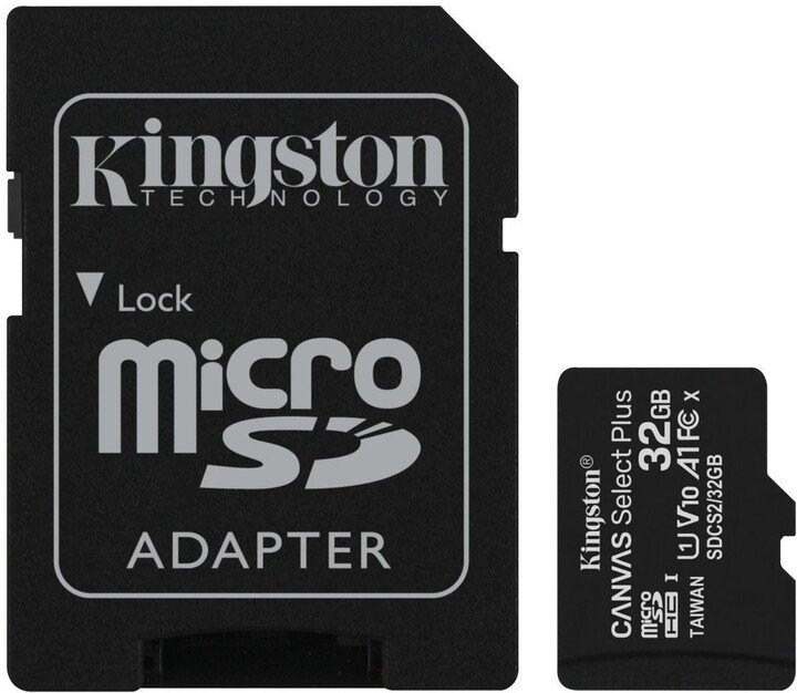 Micro SD karta 32GB Kingston 100MB/ s + adaptér - obrázek produktu