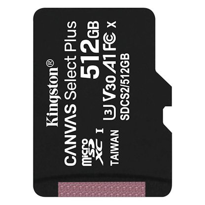 Kingston CANVAS SELECT PLUS/ micro SD/ 512GB/ 100MBps/ UHS-I U3 /  Class 10 - obrázek produktu