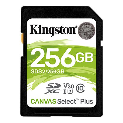 Kingston Canvas Select Plus U3/ SDXC/ 256GB/ 100MBps/ UHS-I U3 /  Class 10 - obrázek produktu