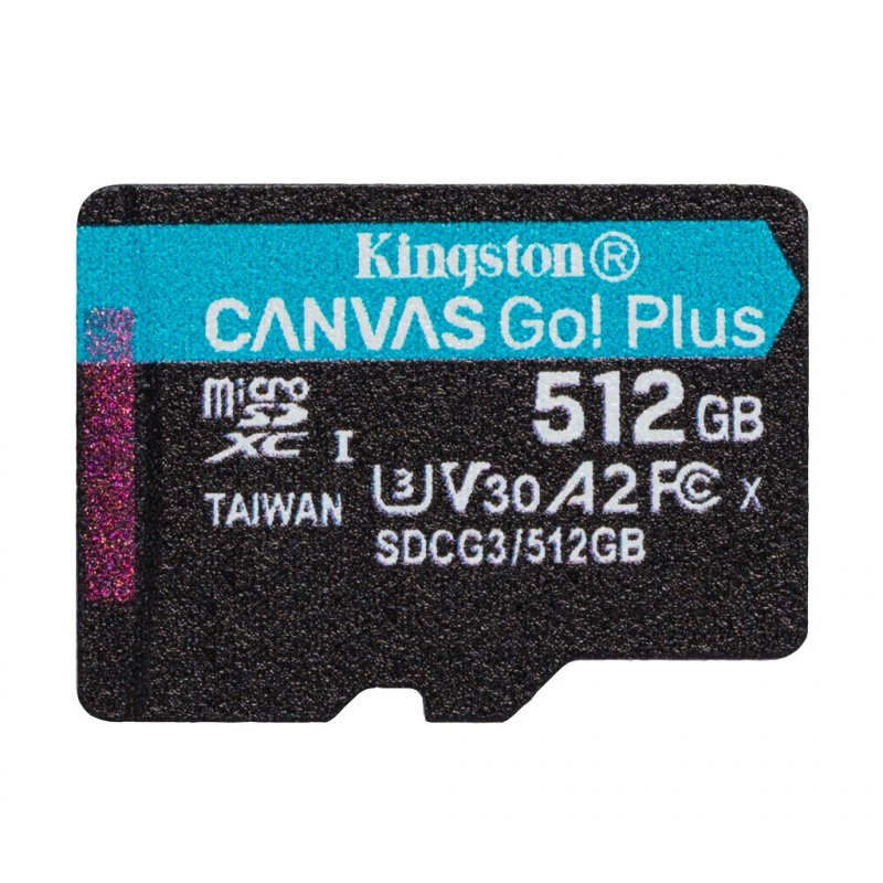 Kingston Canvas Go Plus A2/ micro SDXC/ 512GB/ 170MBps/ UHS-I U3 /  Class 10 - obrázek produktu