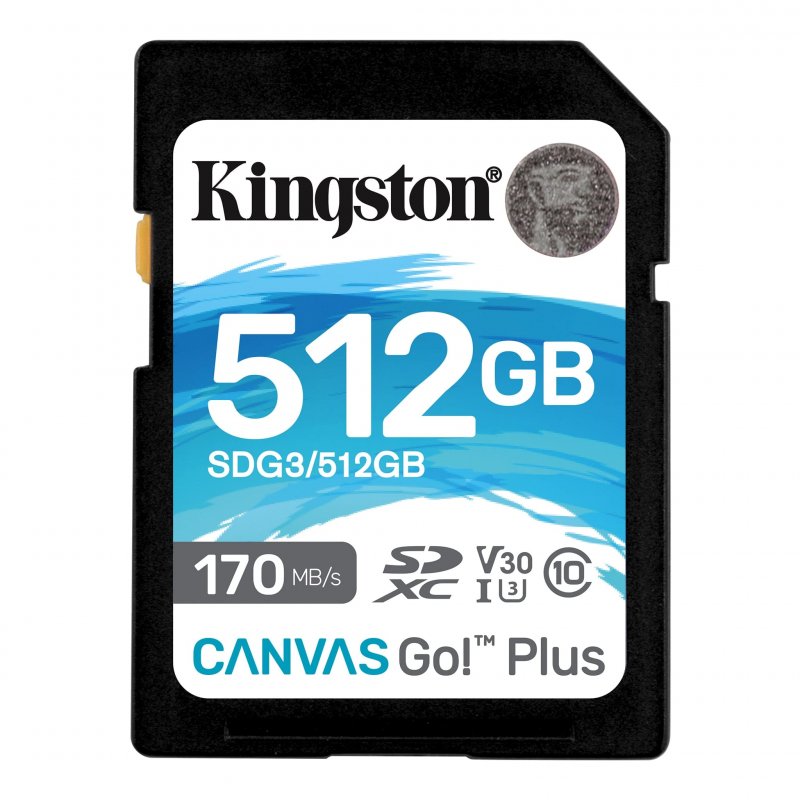 Kingston Canvas Go Plus/ SDXC/ 512GB/ 170MBps/ UHS-I U3 /  Class 10 - obrázek produktu