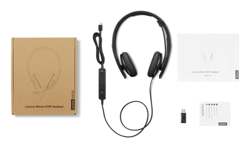 Lenovo Wired VoIP / ANC / USB / Černá - obrázek č. 3