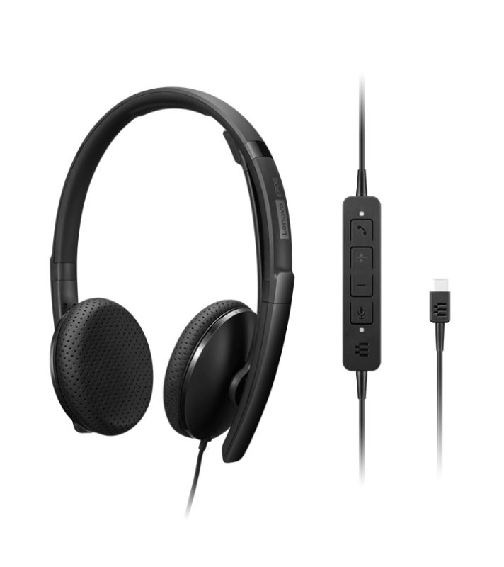 Lenovo Wired VoIP / ANC / USB / Černá - obrázek č. 1