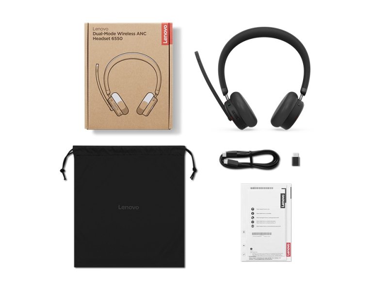 Lenovo Dual-Mode Wireless ANC Headset 6550 / ANC / USB-C / BT / MS / černá - obrázek č. 6