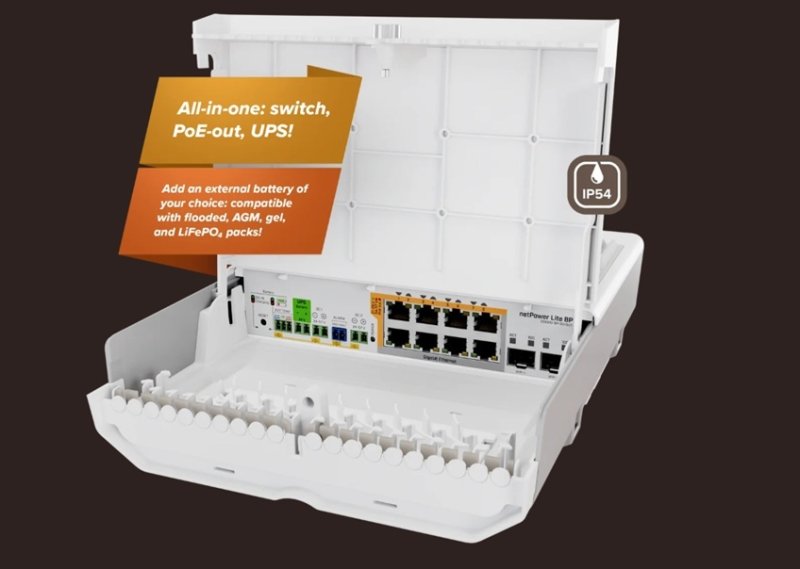 Mikrotik CSS610-8P-2S+OUT, netPower Lite 8P PoE, 2x SFP+, SwitchOS, mounting kit, no power supply - obrázek č. 1