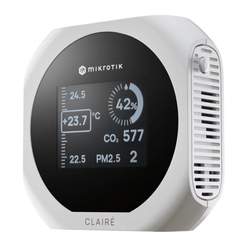 MikroTIk IAQM-THC2PV-W, Claire - Air Quality Monitor, CO2, Temp, RH, PM2.5 / 10, VOC, bílá - obrázek produktu
