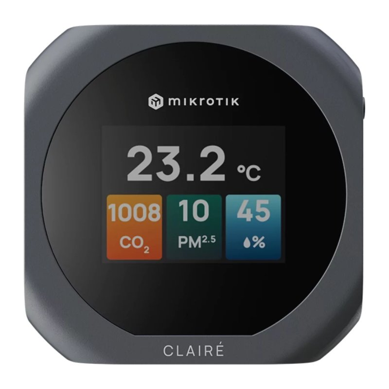 MikroTik IAQM-THC2PV-G, Claire - Air Quality Monitor, CO2, Temp, RH, PM2.5 / 10, VOC, šedá - obrázek č. 1