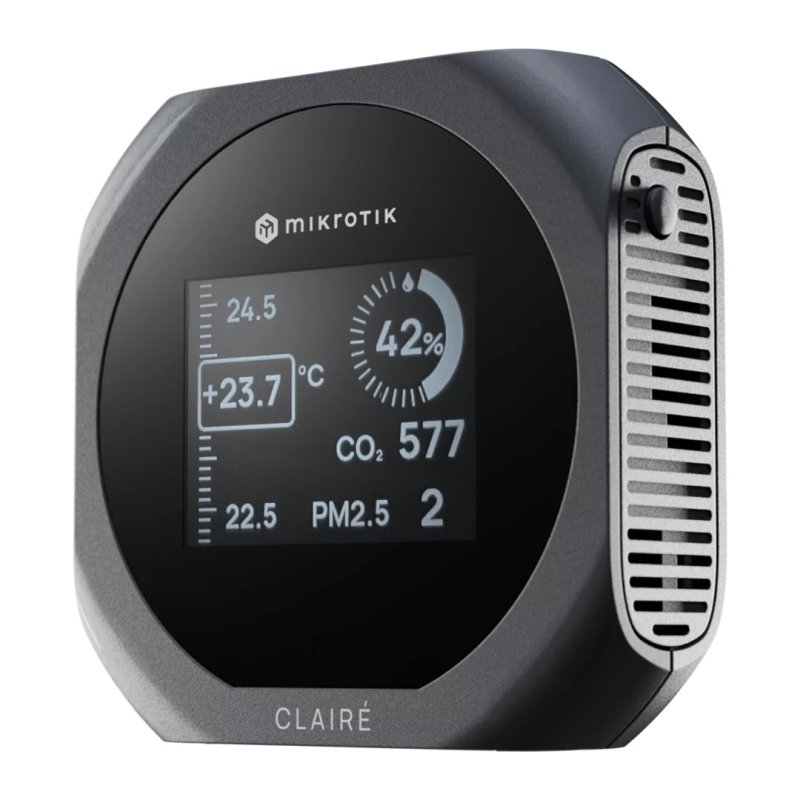 MikroTik IAQM-THC2PV-G, Claire - Air Quality Monitor, CO2, Temp, RH, PM2.5 / 10, VOC, šedá - obrázek produktu