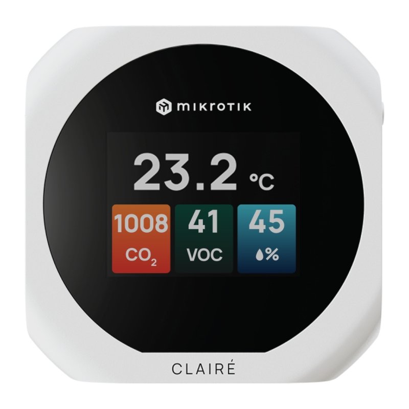 MikroTik IAQM-THC2V-W, Claire lite - Air Quality Monitor, CO2, Temp, RH, VOC, bílá - obrázek č. 1