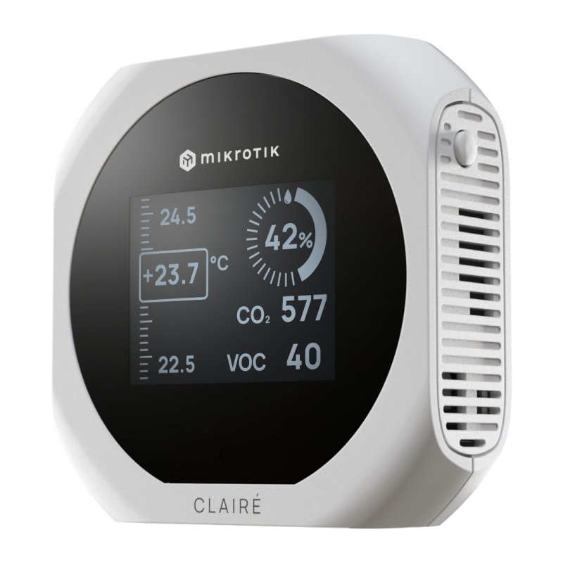MikroTik IAQM-THC2V-W, Claire lite - Air Quality Monitor, CO2, Temp, RH, VOC, bílá - obrázek produktu
