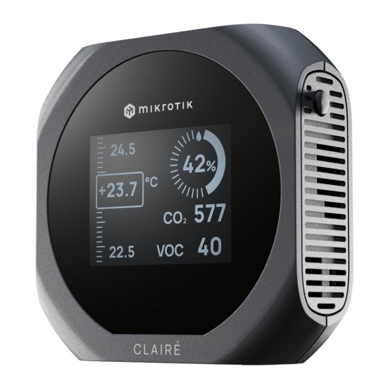 MikroTik IAQM-THC2V-G, Claire lite - Air Quality Monitor, CO2, Temp, RH, VOC, šedá - obrázek produktu