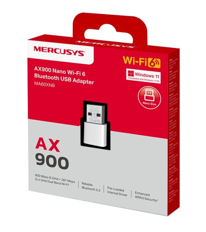 Mercusys MA60XHB AX900 Highgain WiFi6 BT USB adapt - obrázek č. 1