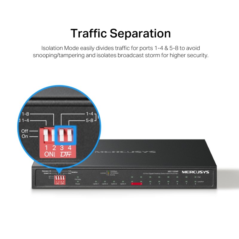Mercusys MS112GMP 12xGb (8xPoE+) - obrázek č. 5