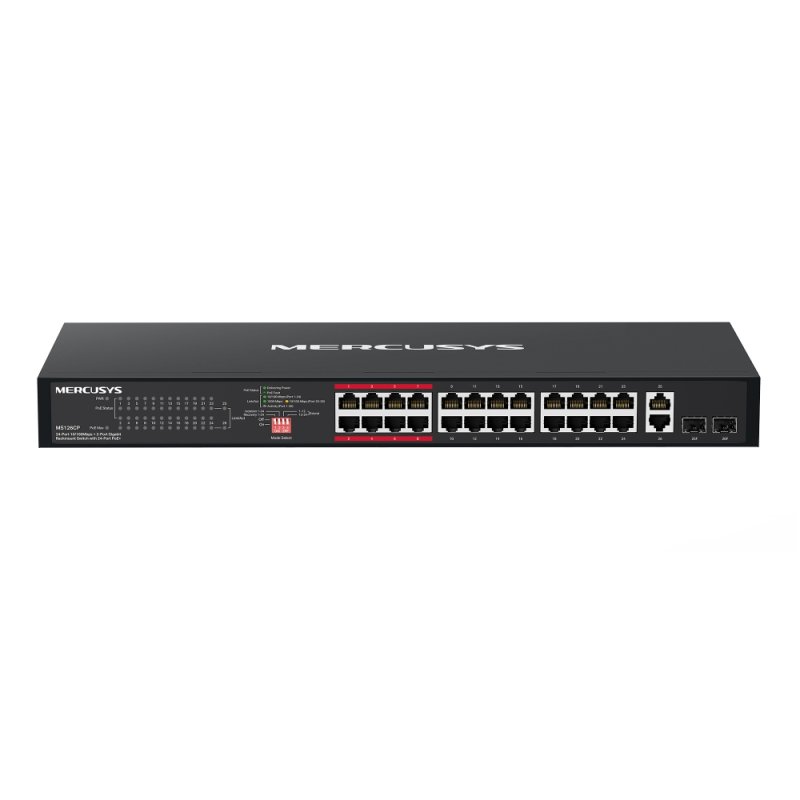 Mercusys MS126CP 24xFE PoE+ 2xGb rack switch - obrázek produktu