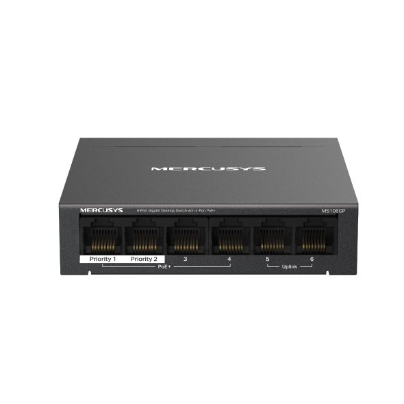 Mercusys MS106GP 6xGb desktop switch 4xPoE+ - obrázek produktu