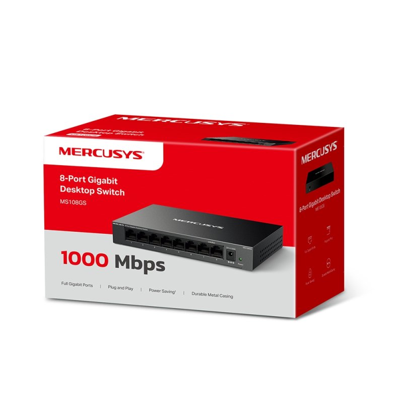 Mercusys MS108GS 8xGb Desjtop switch - obrázek č. 3