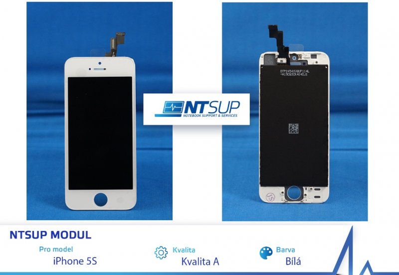 NTSUP LCD modul iPhone 5S bílý kvalita A - obrázek produktu