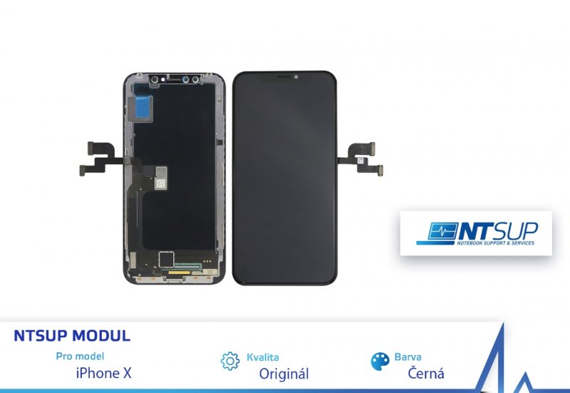NTSUP LCD modul iPhone X černý originál - obrázek produktu