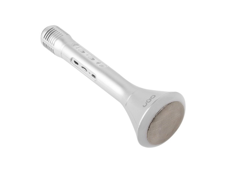 Karaoke Mikrofon UGO, bezdrátový, stříbrný - obrázek produktu