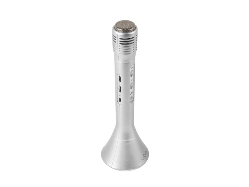 Karaoke Mikrofon UGO, bezdrátový, stříbrný - obrázek č. 1