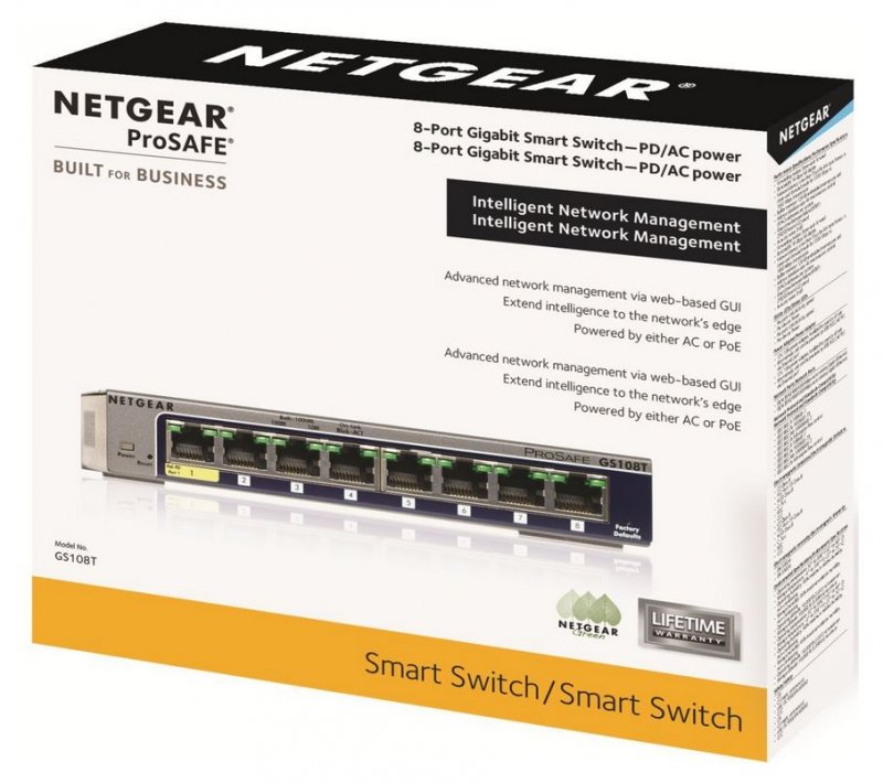 NETGEAR 8xGb Smart Switch, GS108T - obrázek č. 3