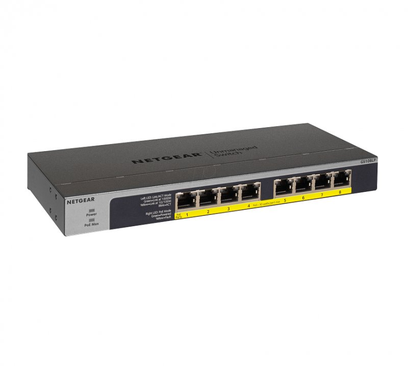 NETGEAR 8-port 10/ 100/ 1000Mbps Gigabit Ethernet, Flexible PoE, GS108LP - obrázek č. 2