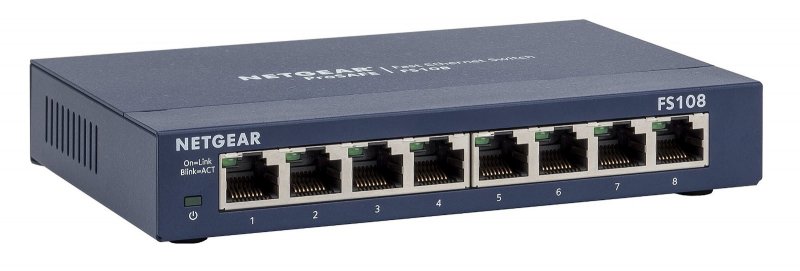 NETGEAR 8 port 10/ 100Mbps Fast Ethernet, FS108 - obrázek produktu