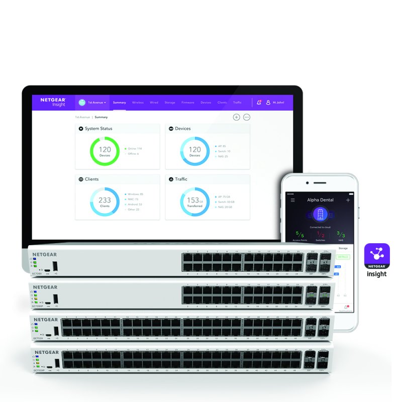 NETGEAR Insight 1G-52P-POE+SFP+ CLOUD SWCH,GC752XP - obrázek č. 1