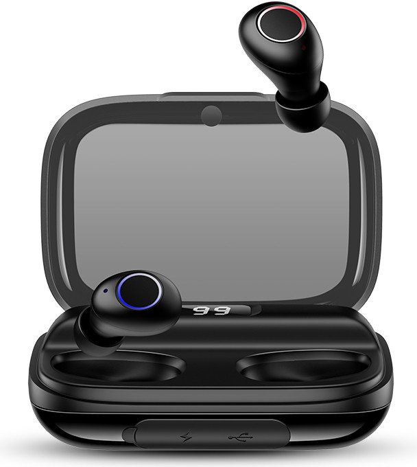USAMS YJ Wireless 5.0 Digital Display Stereo Headset Black - obrázek produktu