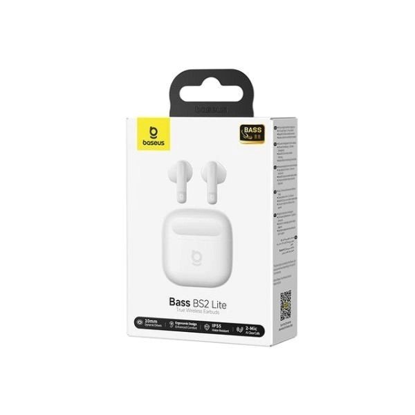 Baseus Bass BS2 Lite Bezdrátová Sluchátka Moon White - obrázek č. 1