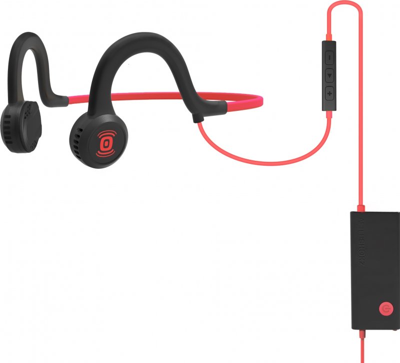 AfterShokz Sportz Titanium Mic, sportovní sluchátka před uši, s mikrofonem, červená - obrázek produktu