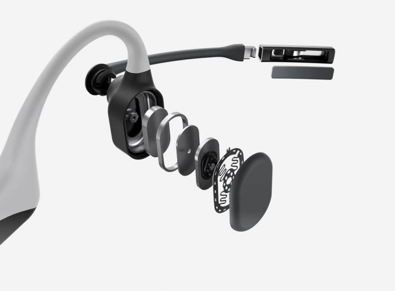 AfterShokz OpenComm, Bluetooth sluchátka před uši s mikrofonem, světle šedá - obrázek č. 1