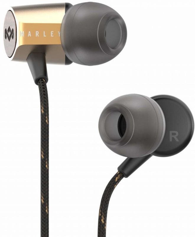 MARLEY Uplift 2.0 - Brass, sluchátka do uší s ovladačem a mikrofonem - obrázek produktu