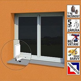 Anténní držák malý na plastové okno "L", délka 17,5 cm, výška 25 cm, d=20mm - obrázek produktu