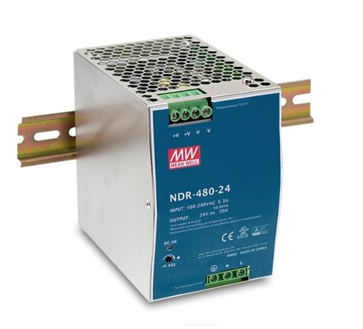 MEANWELL - NDR-480-48 - Průmyslový napájecí spínaný zdroj 48V 480W na DIN - obrázek produktu