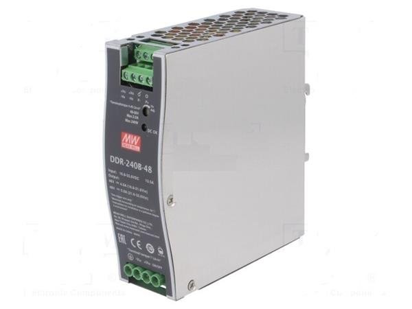 MEANWELL - DDR-240B-48 - Průmyslový měnič napětí z 17-34V na 48V 240W na DIN - obrázek produktu