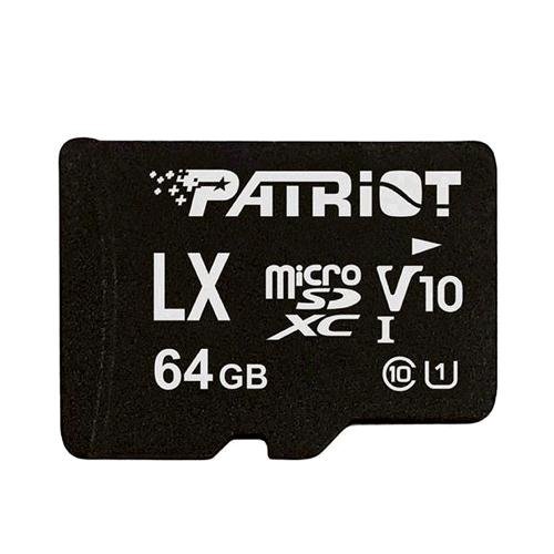 64GB microSDXC Patriot V10, class 10 U1 až 80MB/ s + adapter - obrázek produktu