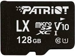 128GB microSDXC Patriot V10, class 10 U1 až 80MB/ s + adapter - obrázek produktu