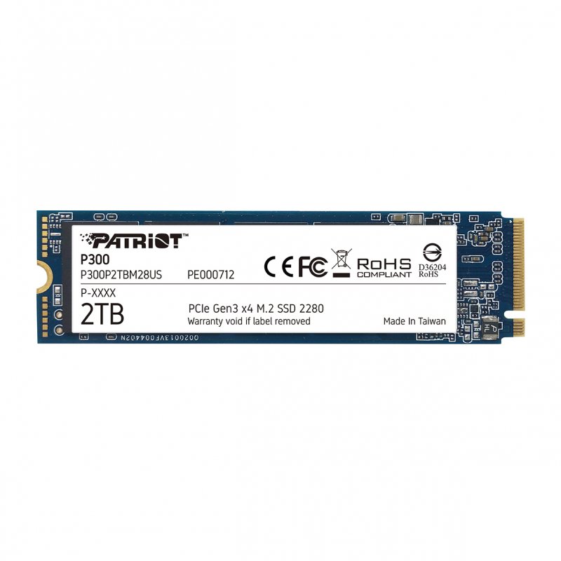 SSD 2TB PATRIOT P300 M.2  2280 PCIe NVMe - obrázek produktu