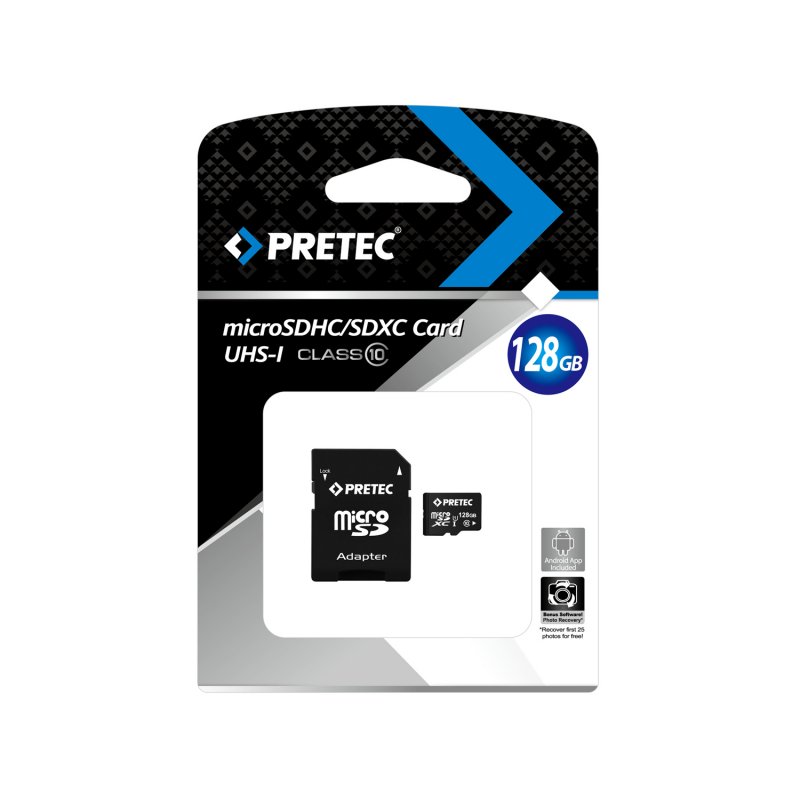 Pretec MicroSDXC 128GB CLASS 10 UHS-I + SD adapt - obrázek č. 1