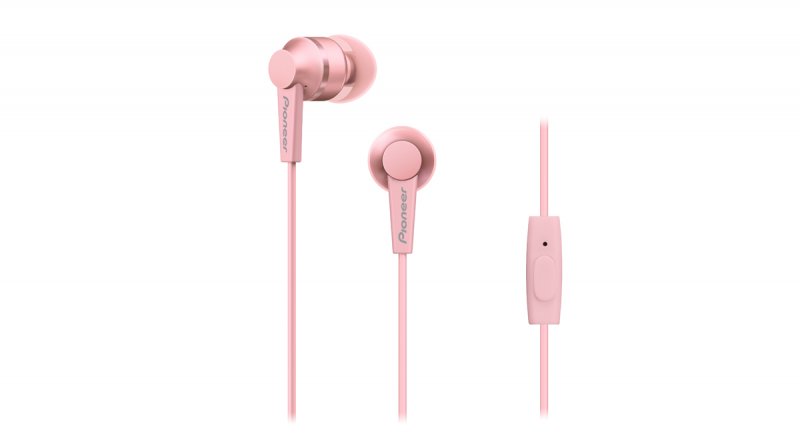 Pioneer SE-C3T stylová špuntová sluchátka, mikrofon růžová - obrázek produktu