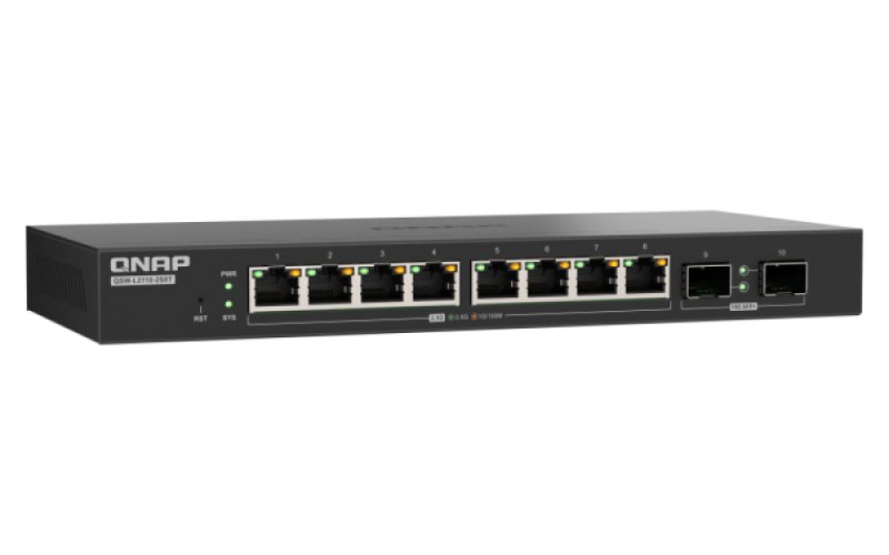 QNAP switch QSW-L2110-2S8T (8x 2,5GbE port, 2x 10Gb SFP+ port, Lite Managed) - obrázek č. 3